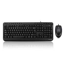 AKB-132CB-FR, Spill-Resistant Antimicrobial Waterproof Multimedia Desktop Keyboard & Mouse wired-USB 