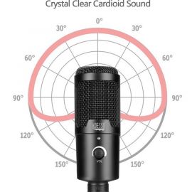 Xtream M4, Cardioid Condenser USB Microphone with Stand for Recording, Streaming and Meetings