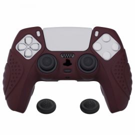 ExtremeRate - Coque Silicone Manette PS5 - Bordeaux