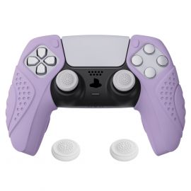 ExtremeRate - Coque Silicone Manette PS5 - Mauve Noir